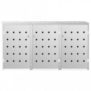 Magazie pentru trei pubele, oțel inoxidabil, 240 L - V145381V - Img 3
