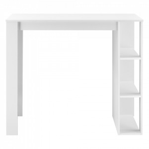 Masa bar Danderyd W, 120 x 60 x 105,5 cm, PAL melaminat, alb, cu trei rafturi - P73294017 - Img 2