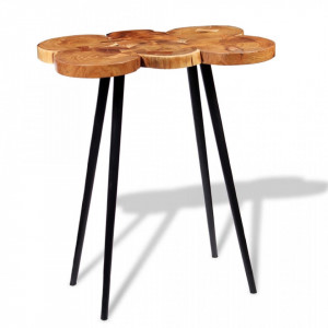 Masa bar lemn masiv de salcam, model busteni 90x60x110 cm - V243959V - Img 1