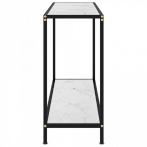 Masa consola, alb, 100 x 35 x 75 cm, sticla securizata - V322837V - Img 3