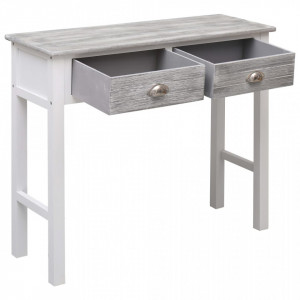 Masa consola, gri, 90 x 30 x 77 cm, lemn - V284143V - Img 3