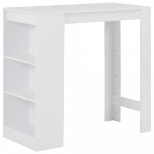 Masa de bar cu raft, alb, 110 x 50 x 103 cm - V280211V