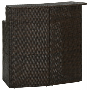 Masă de bar de grădină, maro, 120x55x110 cm, poliratan - V313467V - Img 2