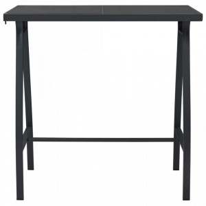 Masa de bar gradina, negru, 110x60x110 cm, sticla securizata - V48121V - Img 2