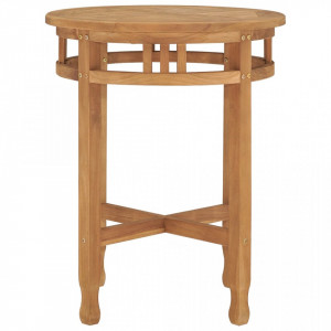 Masă de bistro, Ø60x60 cm, lemn masiv de tec - V315463V - Img 3