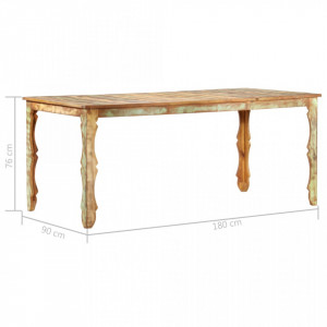 Masa de bucatarie, 180 x 90 x 76 cm, lemn masiv reciclat - V286491V - Img 4