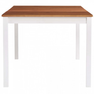 Masa de bucatarie, alb si maro, 180 x 90 x 73 cm, lemn de pin - V283408V - Img 4