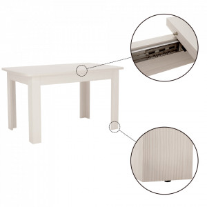 Masă de bucătărie extensibilă, crem, 130-175x80 cm - TP147860 - Img 13