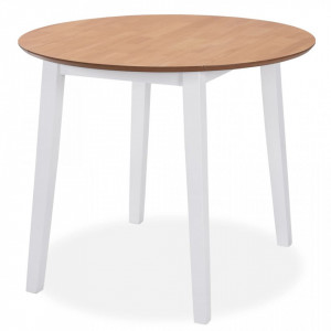 Masa de bucatarie extensibila, rotund, MDF, alb - V245370V