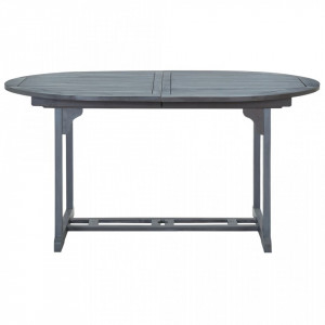 Masa de gradina, gri, 200 x 100 x 74 cm, lemn masiv de acacia - V47277V - Img 2