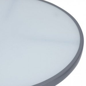 Masă de grădină, gri deschis, 80 cm, oțel și sticlă - V312215V - Img 3