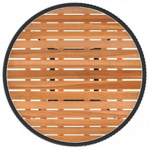 Masă de grădină, negru, Ø 70 cm, poliratan și lemn masiv acacia - V310466V - Img 3
