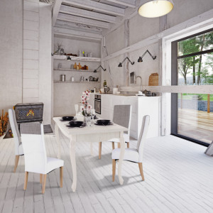 Masă dining, pin alb, 146x76 cm - TP264746 - Img 16