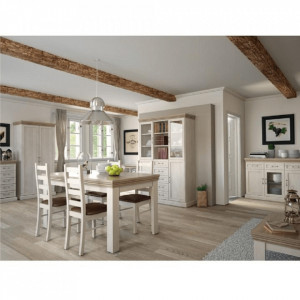 Masă extensibilă pentru dining, culoarea pin nordic/stejar sălbatic, 160-203x90 cm - TP86117 - Img 9