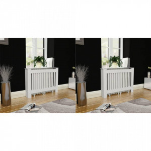 Masca de calorifer, 2 buc., alb, 112 cm, MDF - V276003V - Img 1