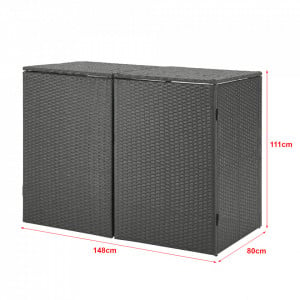 Masca pubela gunoi, 111 x 148 x 80 cm, gri inchis - P79473667 - Img 4
