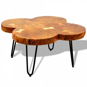 Masuta de cafea, 35 cm, 4 butuci, lemn masiv de sheesham - V242444V - Img 4