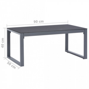 Masuta de cafea, 90 x 50 x 40 cm, aluminiu - V47254V - Img 3