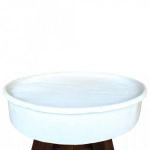 Masuta de cafea, alb, 60 x 45 cm, lemn masiv reciclat - V244820V - Img 4