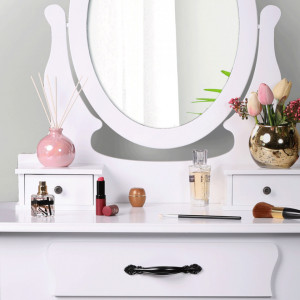 Măsuţă de toaletă cu scaun, alb, 72 cm - TP228273 - Img 17