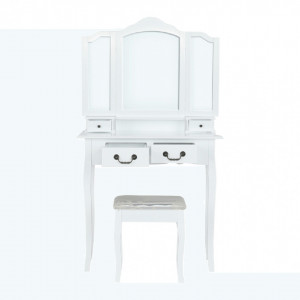 Măsuţă de toaletă cu scaun, alb, 80 cm - TP228277 - Img 16