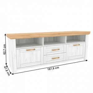 Măsuţă, masă, comodă TV, stejar și stejar alb - TP264007 - Img 2