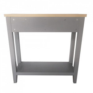 Măsuţă, masă tip consolă nuc și gri 80x30x80 cm - TP280949 - Img 4