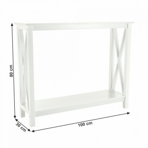 Măsuţă tip consolă, albă, 100x80x30 cm - TP251565 - Img 3