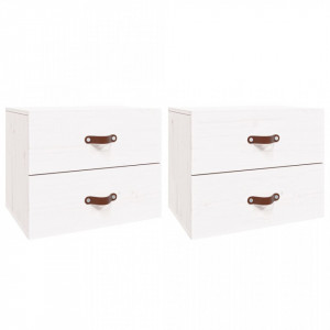 Noptiere de perete, 2 buc., alb, 50x36x40 cm - V820979V