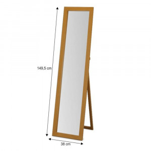 Oglindă de perete, maro, 38x149 cm - TP184868 - Img 2