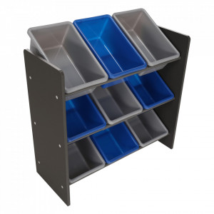 Organizator / raft pentru jucării, gri și albastru - TP299193 - Img 5