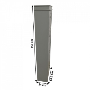 Pantofar, 4 compartimente, gri, 53x152x24 cm - TP289133 - Img 2