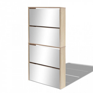 Pantofar cu 4 niveluri si oglinda, stejar, 63 x 17 x 134 cm - V273935V - Img 2