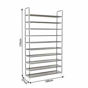 Pantofar cu rafturi, gri, 100x175x27 cm - TP263397 - Img 9