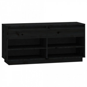 Pantofar, negru, 110x34x52 cm, lemn masiv de pin - V814448V - Img 1