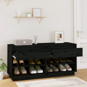 Pantofar, negru, 110x34x52 cm, lemn masiv de pin - V814448V - Img 3