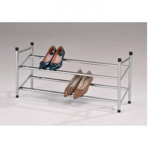 Pantofar, rafturi cu lăţime reglabilă, 2 rânduri, cromat, 63-110x23x35 cm - TP6063 - Img 3