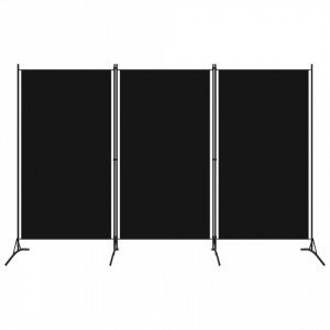 Paravan de camera cu 3 panouri, negru, 260 x 180 cm - V320734V