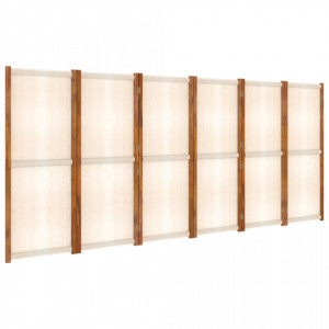 Paravan de cameră cu 6 panouri, alb crem, 420x180 cm - V319186V