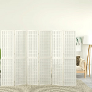 Paravan pliabil cu 6 panouri, stil japonez, alb, 240x170 cm - V352090V - Img 2