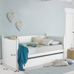 Pat extensibil, lemn de pin și alb - TP227796 - Img 2