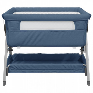 Pat pentru copii cu saltea, bleumarin, pânză textil - V10292V - Img 3