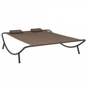 Pat sezlong de exterior, maro, material textil - V48075V