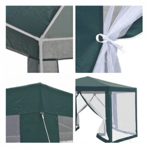 Pavilion, cort grădină pentru petreceri, verde, 3,9x2,5x3,9 m - TP298807 - Img 7