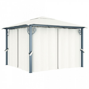 Pavilion cu perdele, crem, 300 x 300 cm, aluminiu - V48042V - Img 2