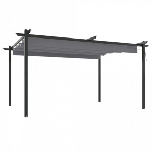 Pavilion de grădină, acoperiș retractabil, antracit, 4x3 m - V318538V - Img 1