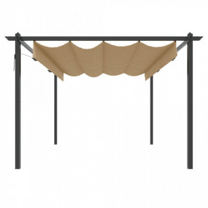 Pavilion de grădină, acoperiș retractabil, gri taupe, 4x3 m - V318539V - Img 3