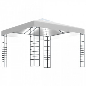 Pavilion de grădină cu șiruri de lumini LED, alb, 3x3 m - V3070305V - Img 1