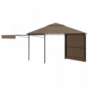 Pavilion extinsii duble acoperiș gri taupe 3x3x2,75 m 180 g/m² - V312268V