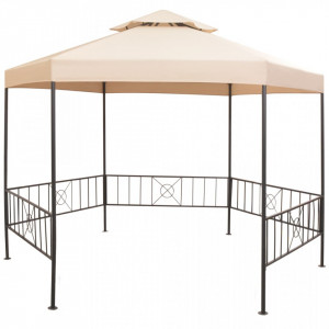 Pavilion marchiză de grădină, cort, hexagonal, 323x265 cm, bej - V43165V - Img 2